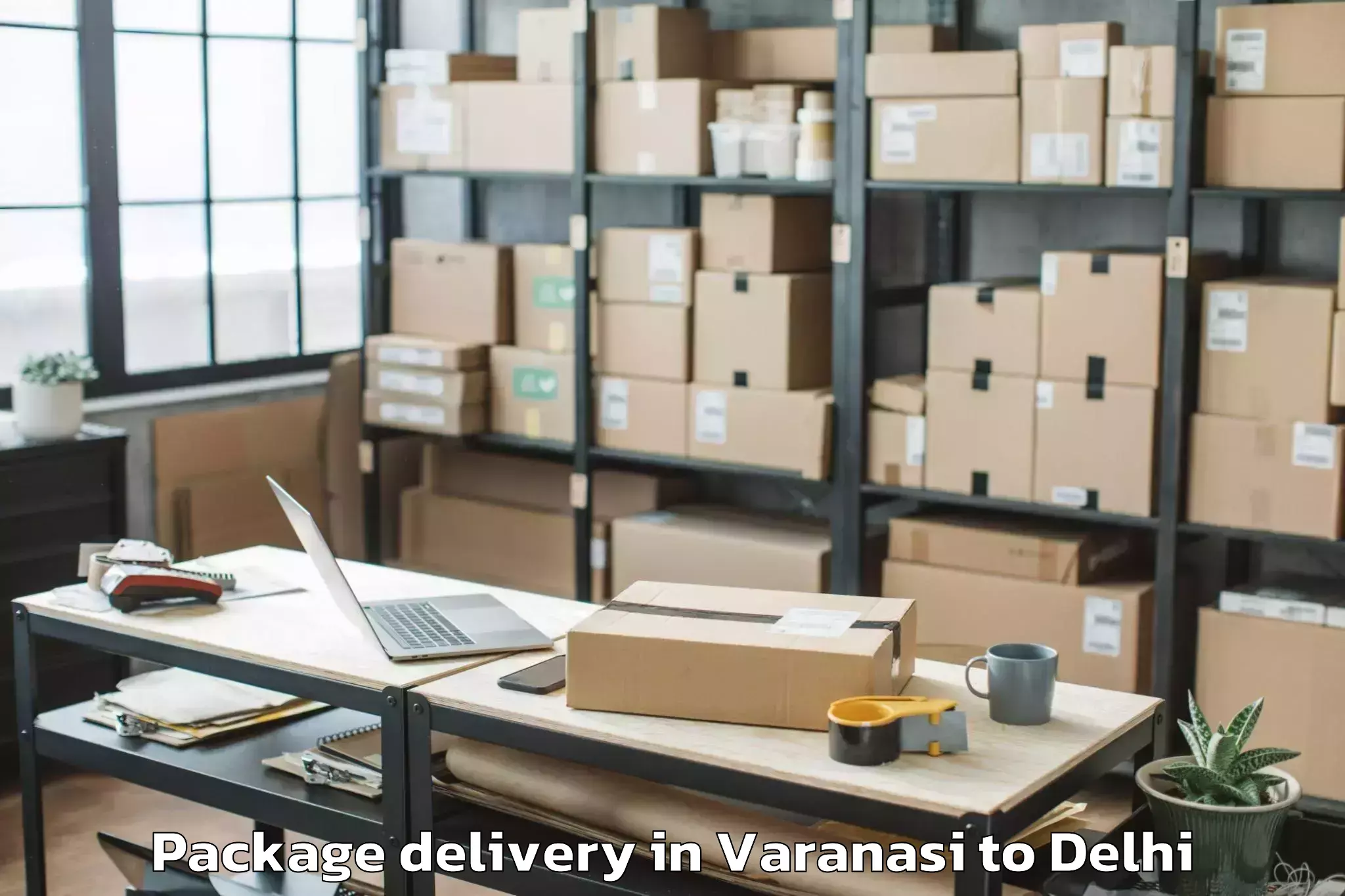 Book Varanasi to Omaxe Connaught Place Package Delivery Online